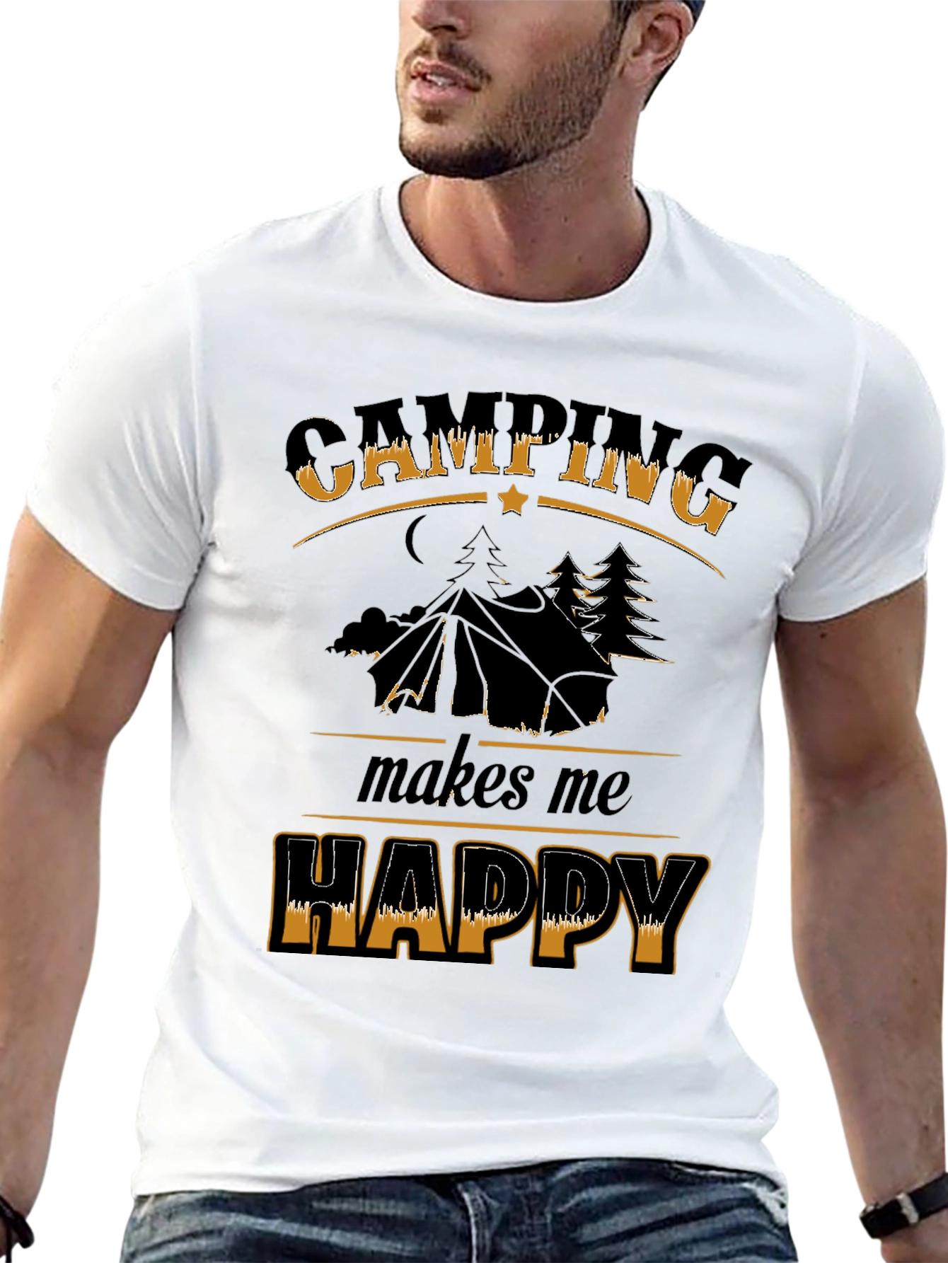 Camping Makes Me Happy Graphic Tee