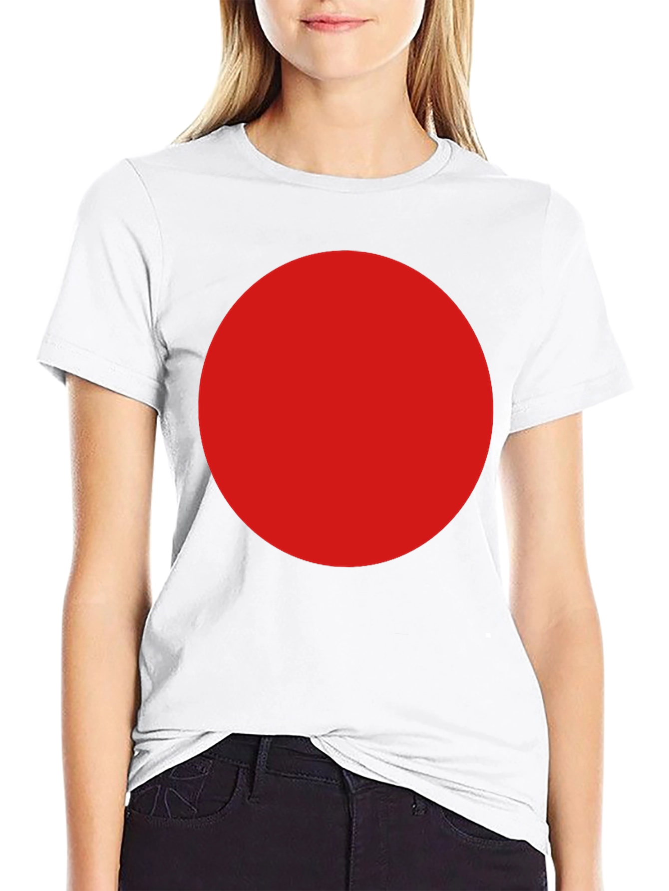 Bold Red Circle Graphic T-Shirt