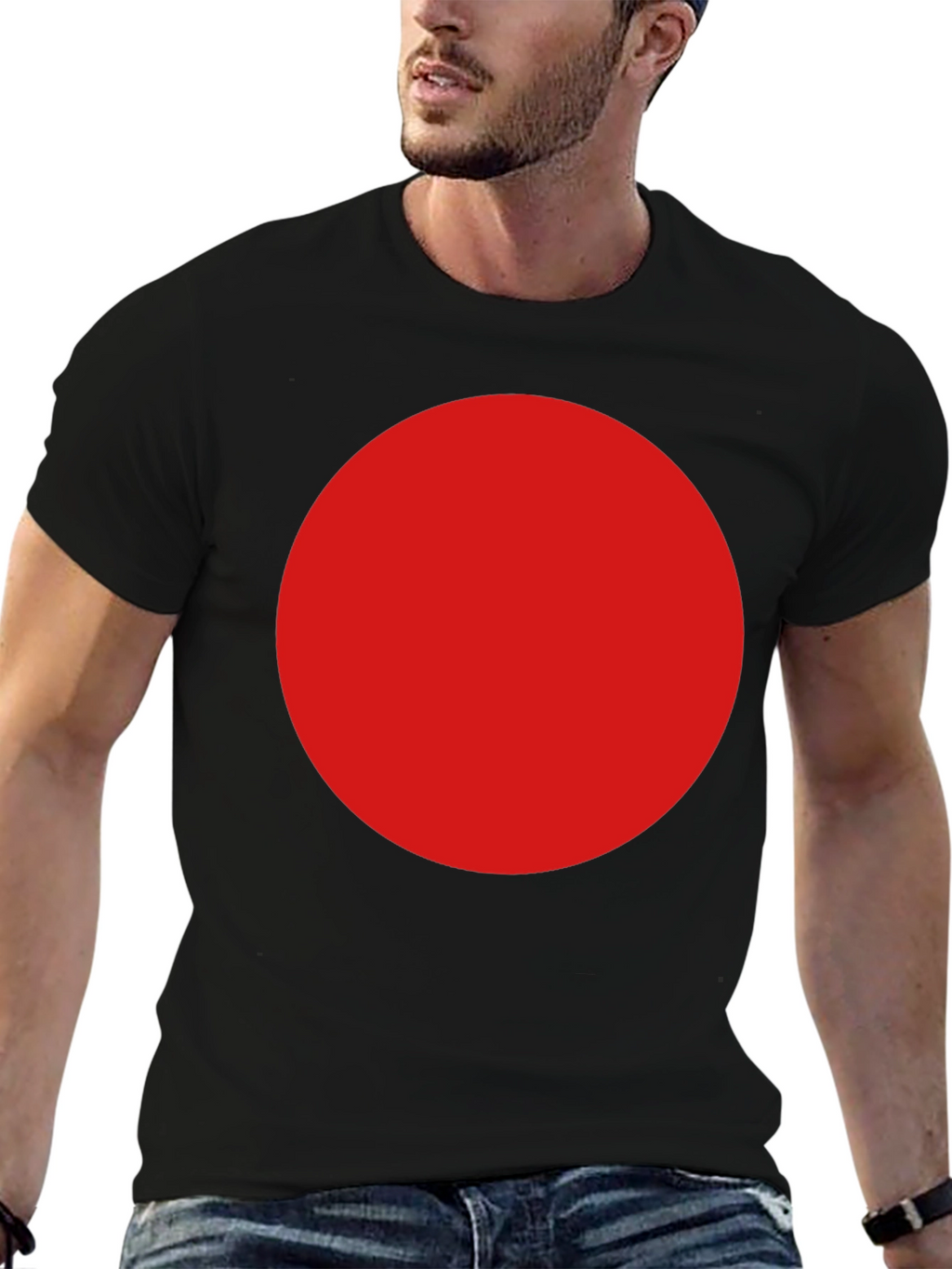 Bold Red Circle Graphic T-Shirt