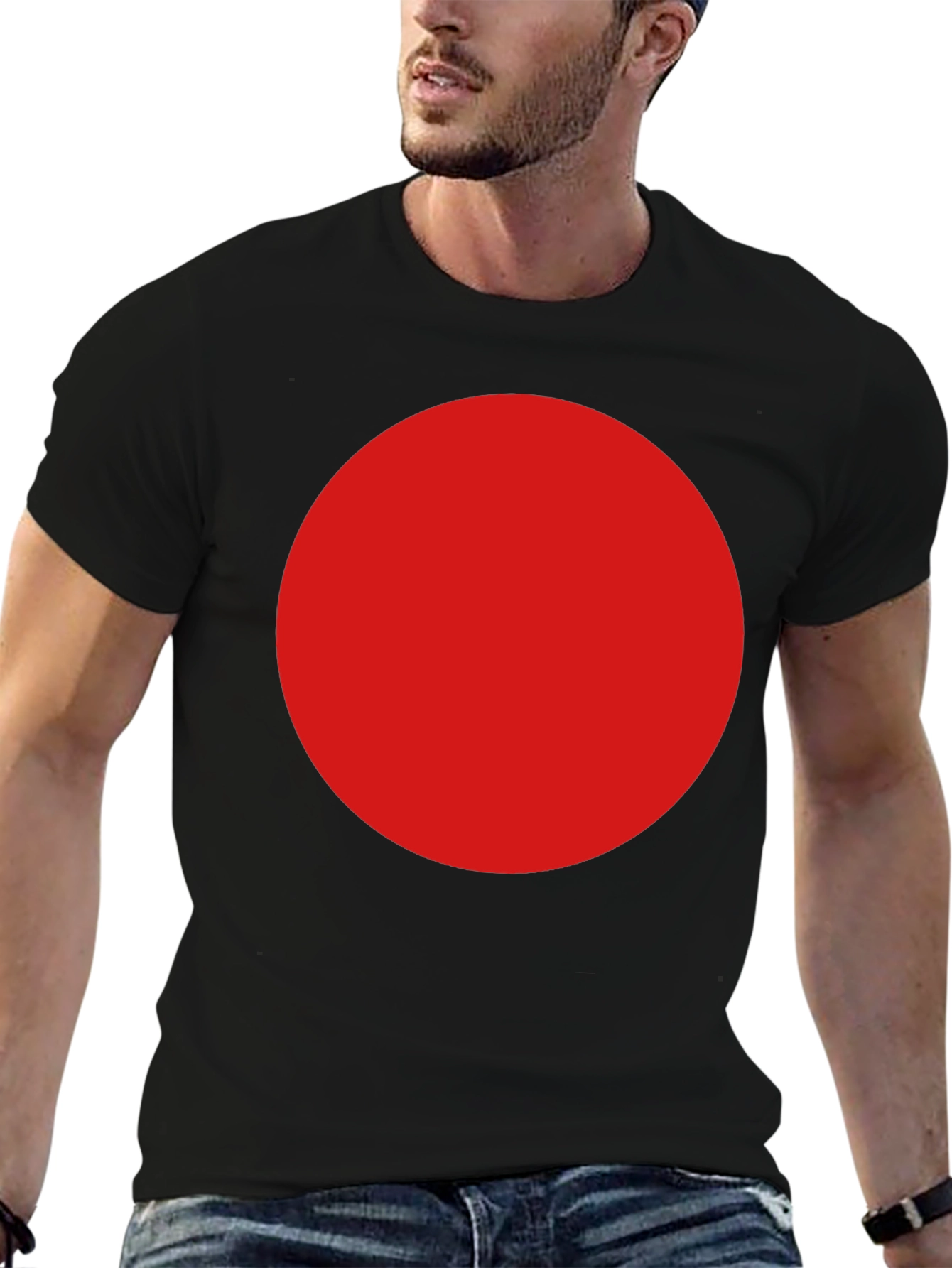 Bold Red Circle Graphic T-Shirt
