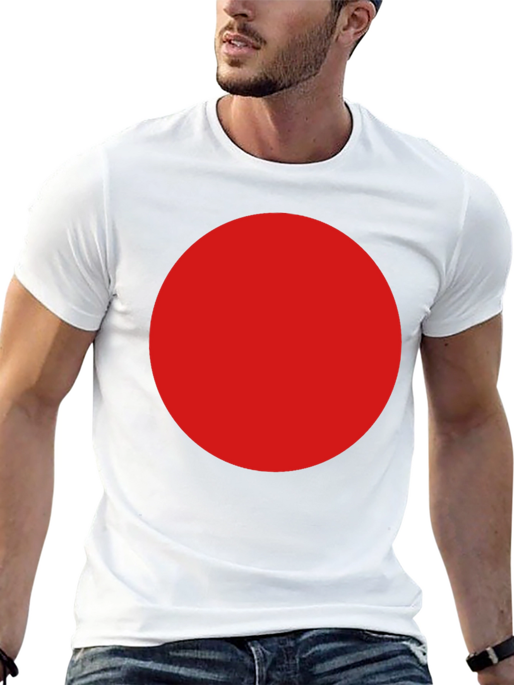 Bold Red Circle Graphic T-Shirt