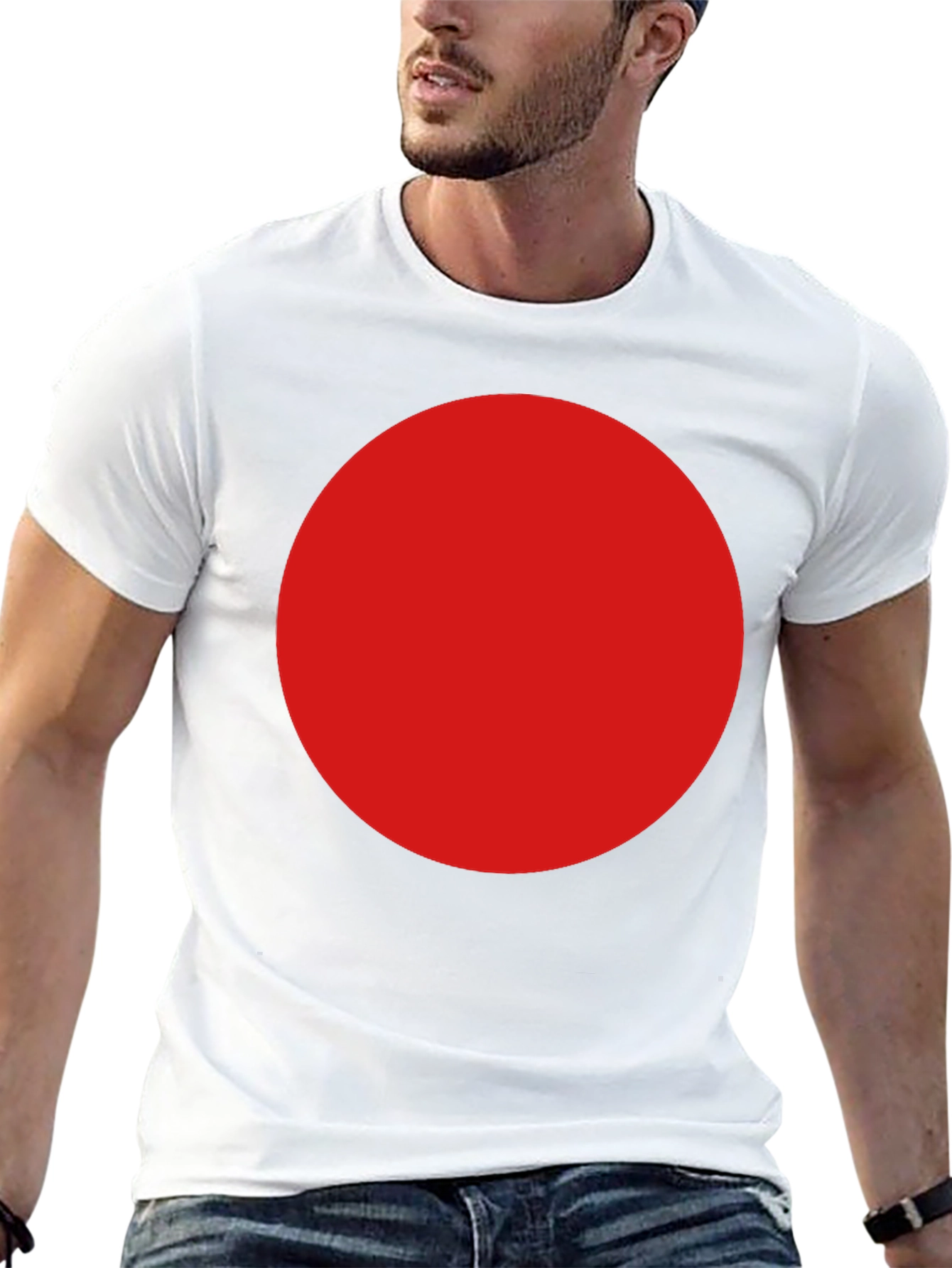 Bold Red Circle Graphic T-Shirt