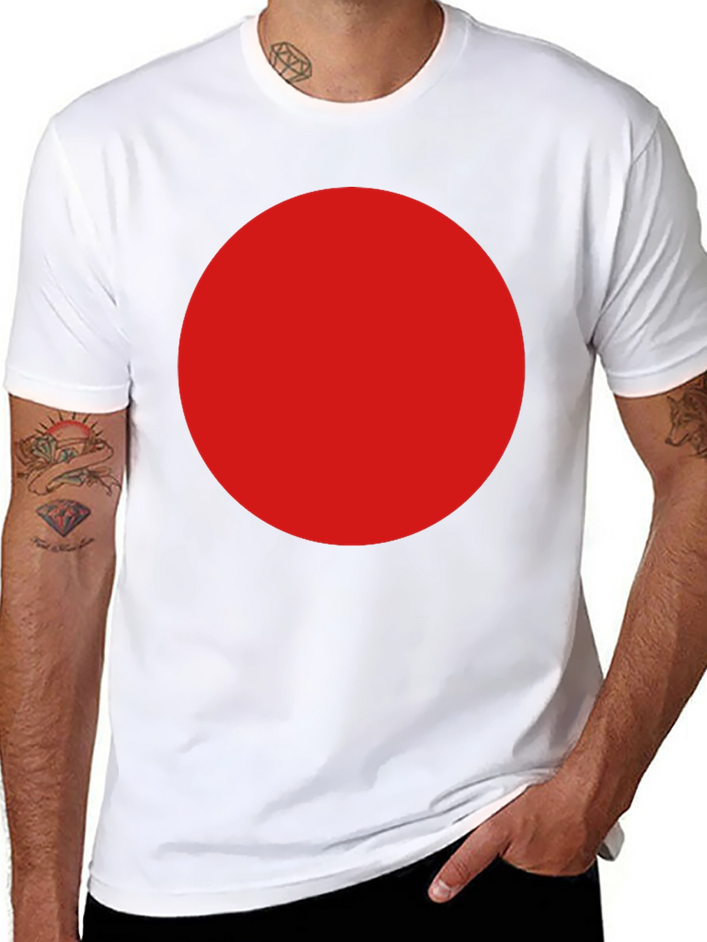 Bold Red Circle Graphic T-Shirt