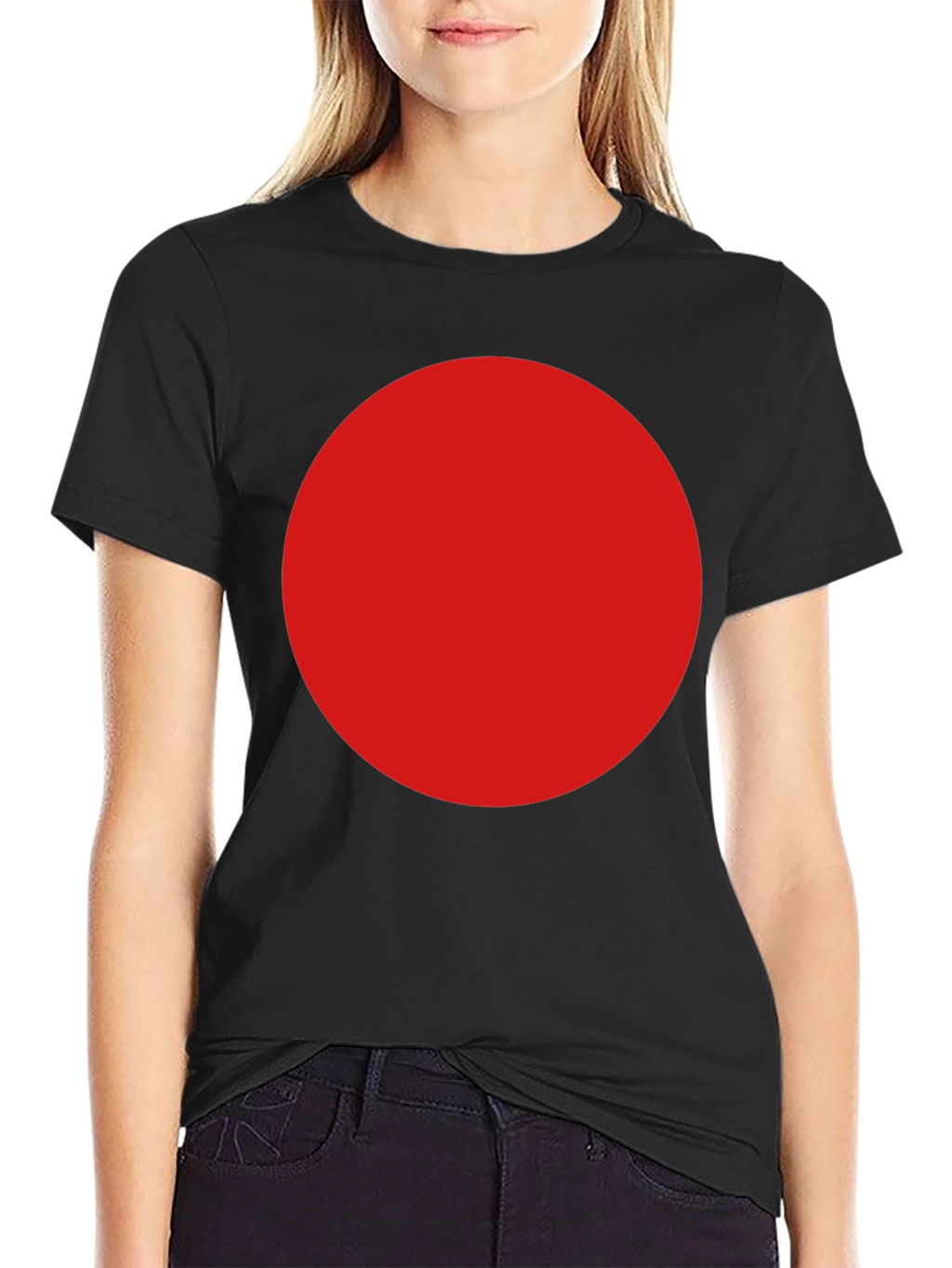 Bold Red Circle Graphic T-Shirt