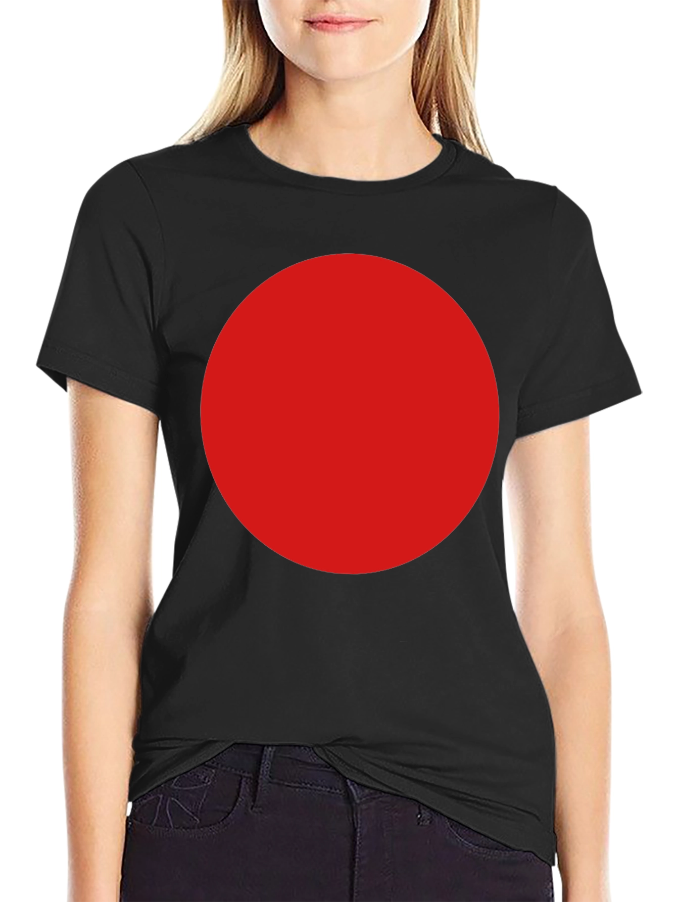 Bold Red Circle Graphic T-Shirt