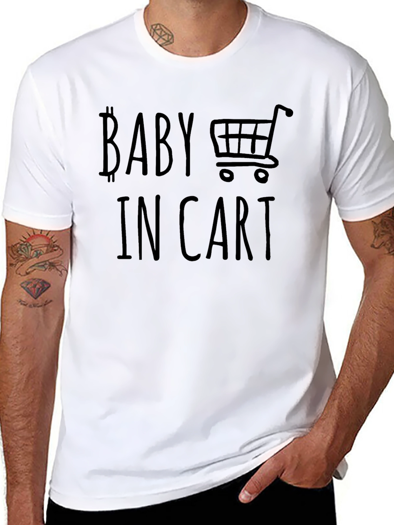 Baby In Cart T-Shirt - Crypto Bitcoin Gift