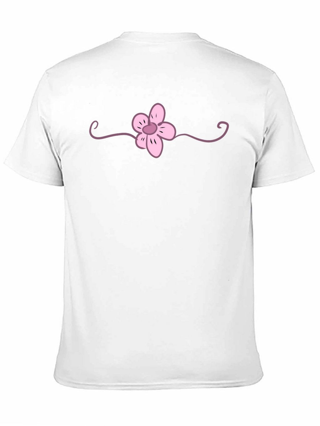 Black T-Shirt with Pink Flower Graphic