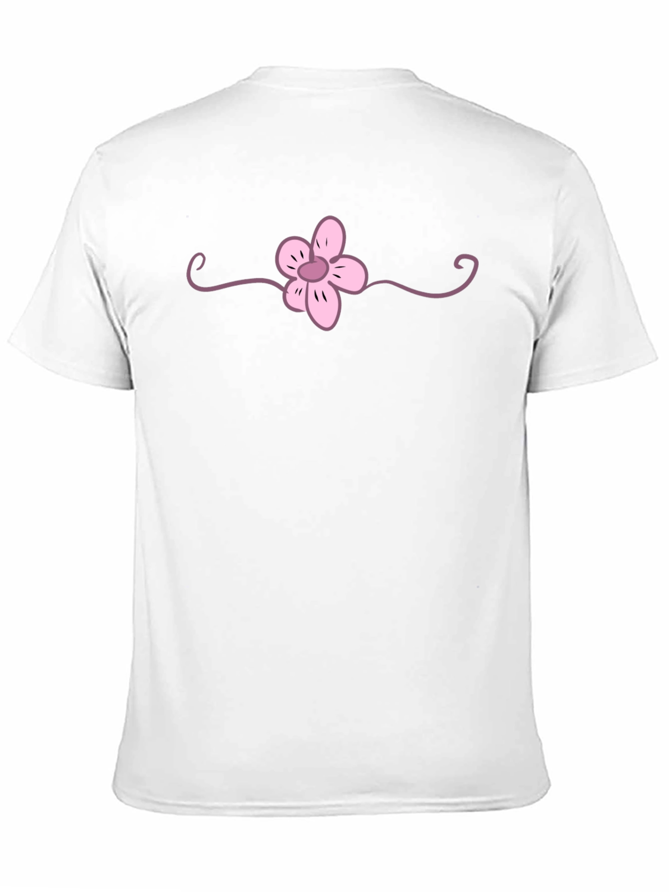 Black T-Shirt with Pink Flower Graphic