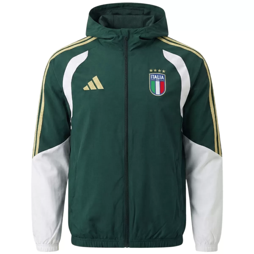 Italy Windbreaker Hoodie Jacket Green 2026