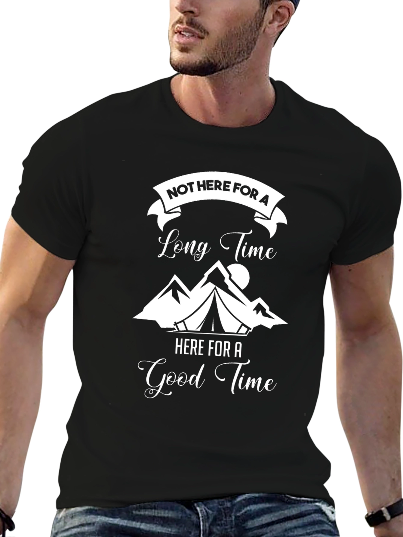 Not Here for a Long Time Black T-Shirt