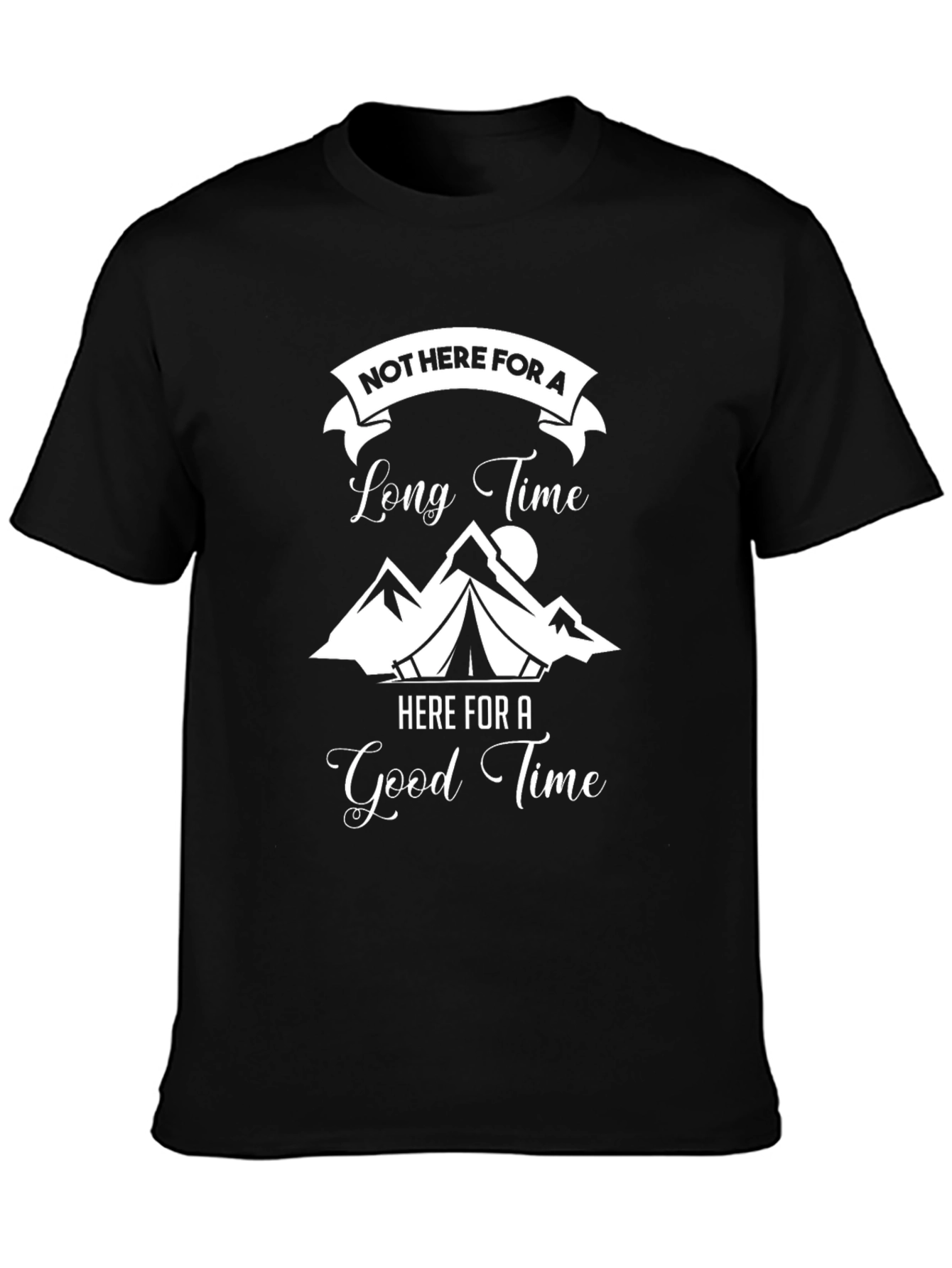 Not Here for a Long Time Black T-Shirt