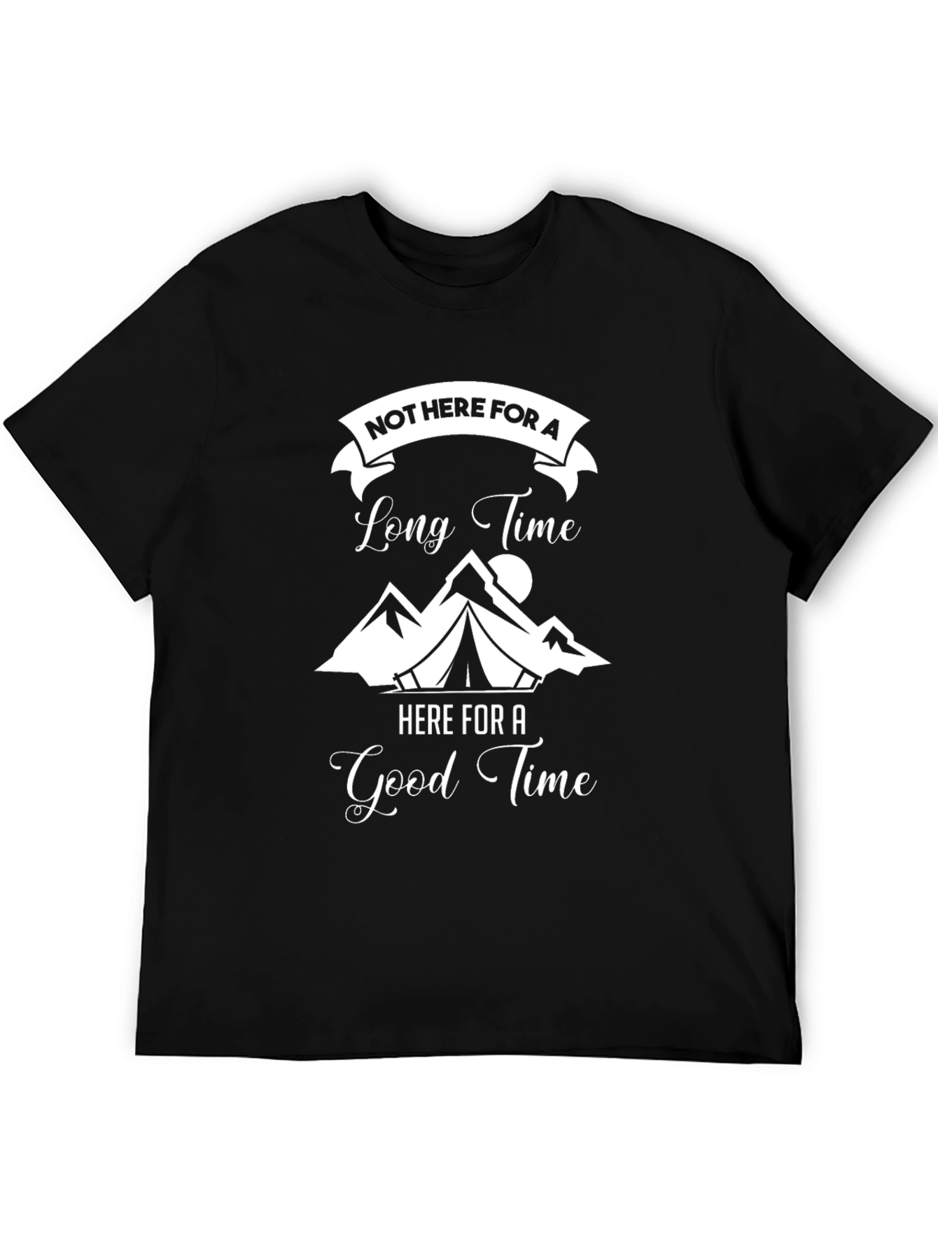 Not Here for a Long Time Black T-Shirt