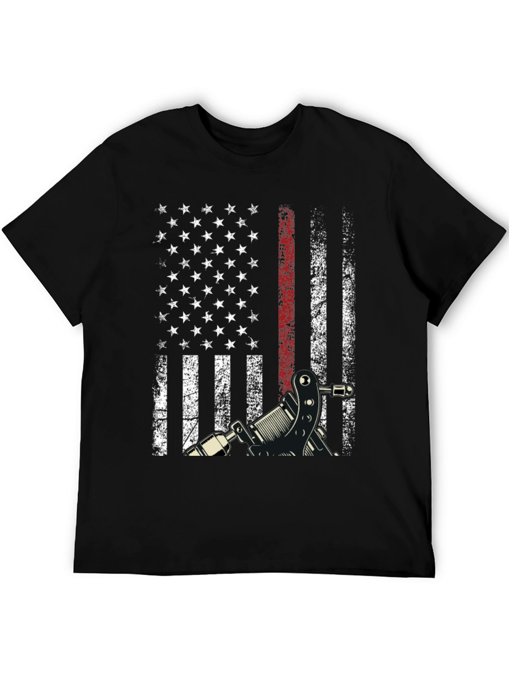 American Flag Tattoo Gun Graphic Tee