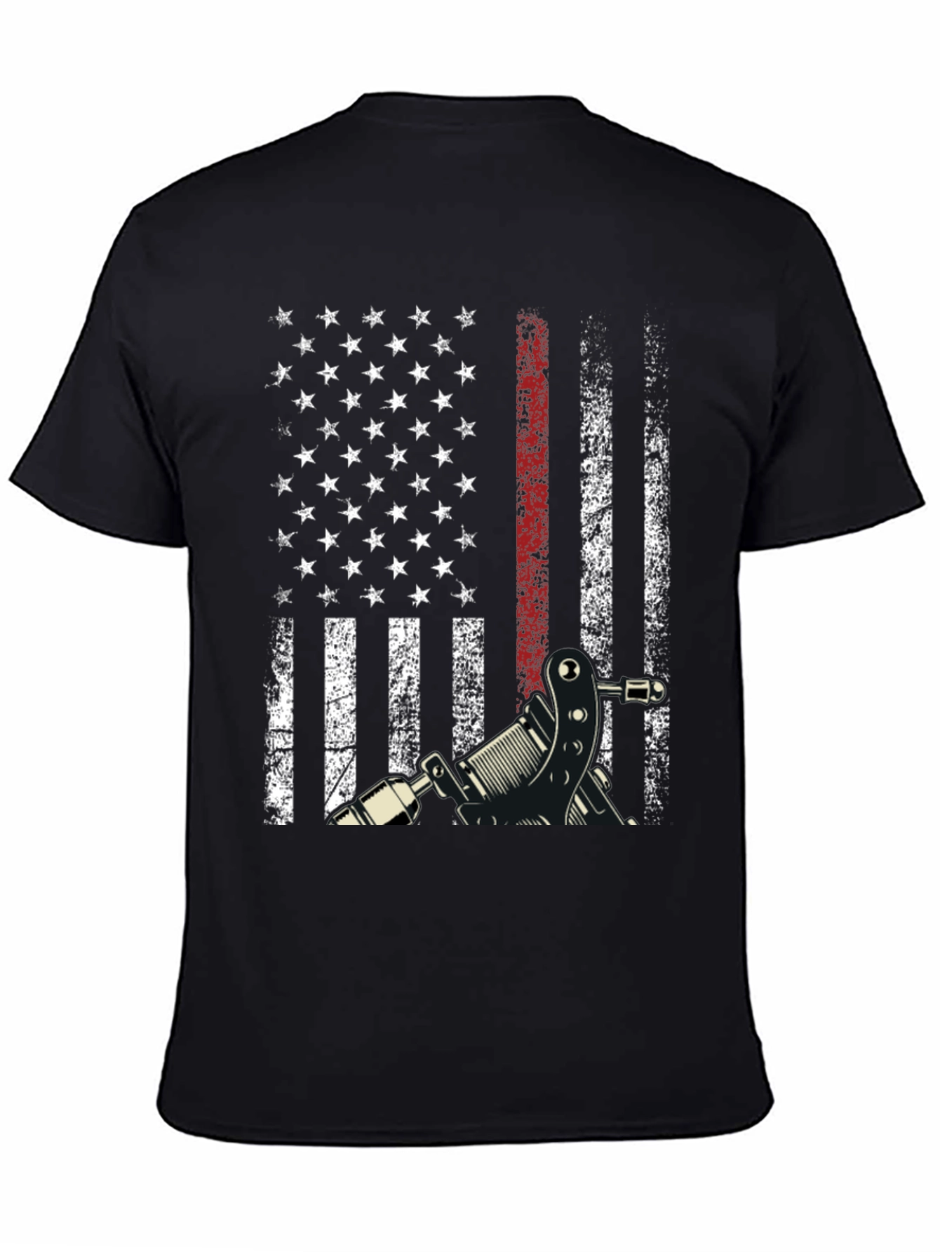 American Flag Tattoo Gun Graphic Tee