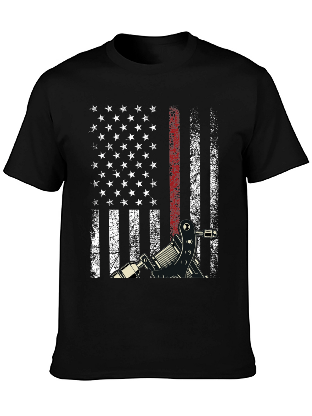 American Flag Tattoo Gun Graphic Tee