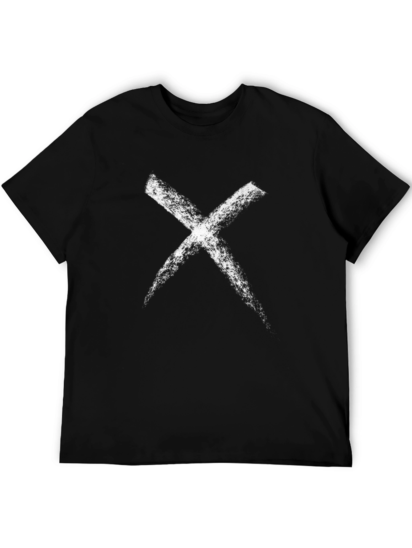 Grunge X Mark T-Shirt - Casual Black Tee