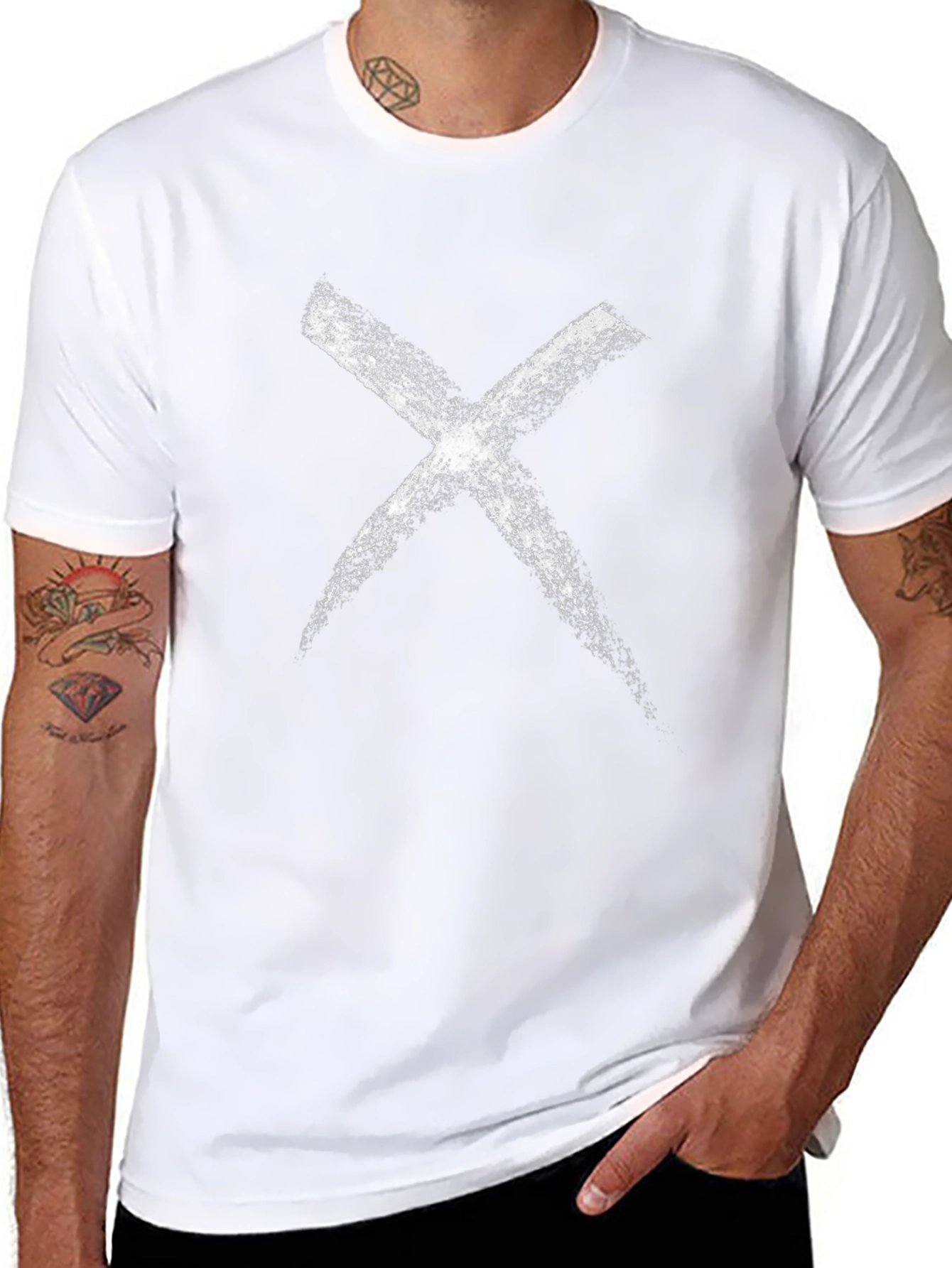Grunge X Mark T-Shirt - Casual Black Tee