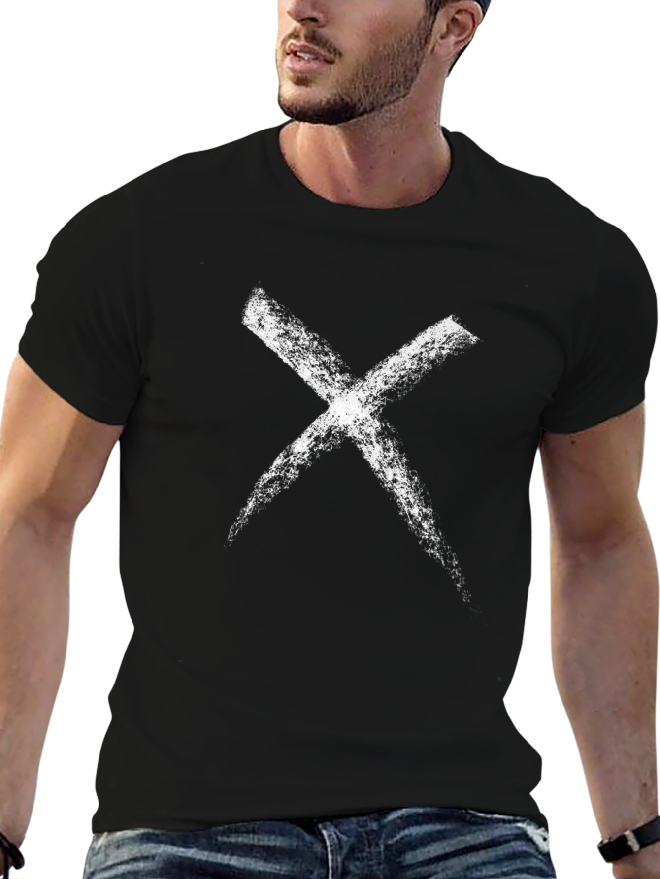 Grunge X Mark T-Shirt - Casual Black Tee