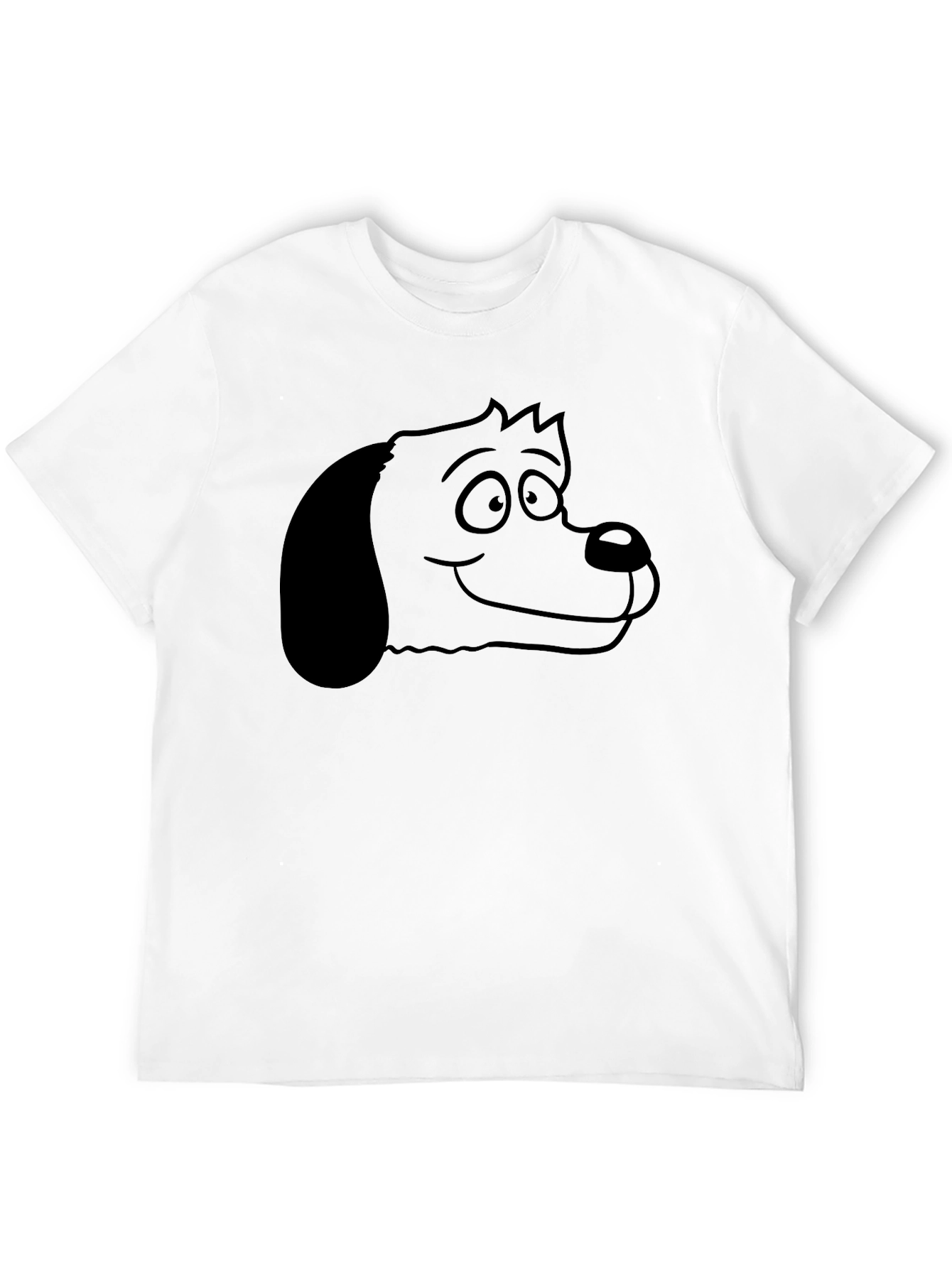 Cartoon Dog Graphic Tee - Unisex Black T-Shirt