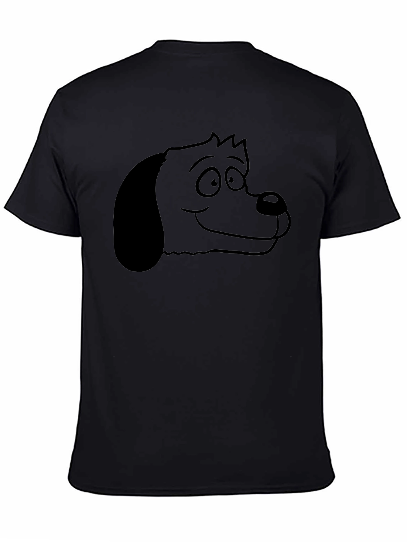 Cartoon Dog Graphic Tee - Unisex Black T-Shirt