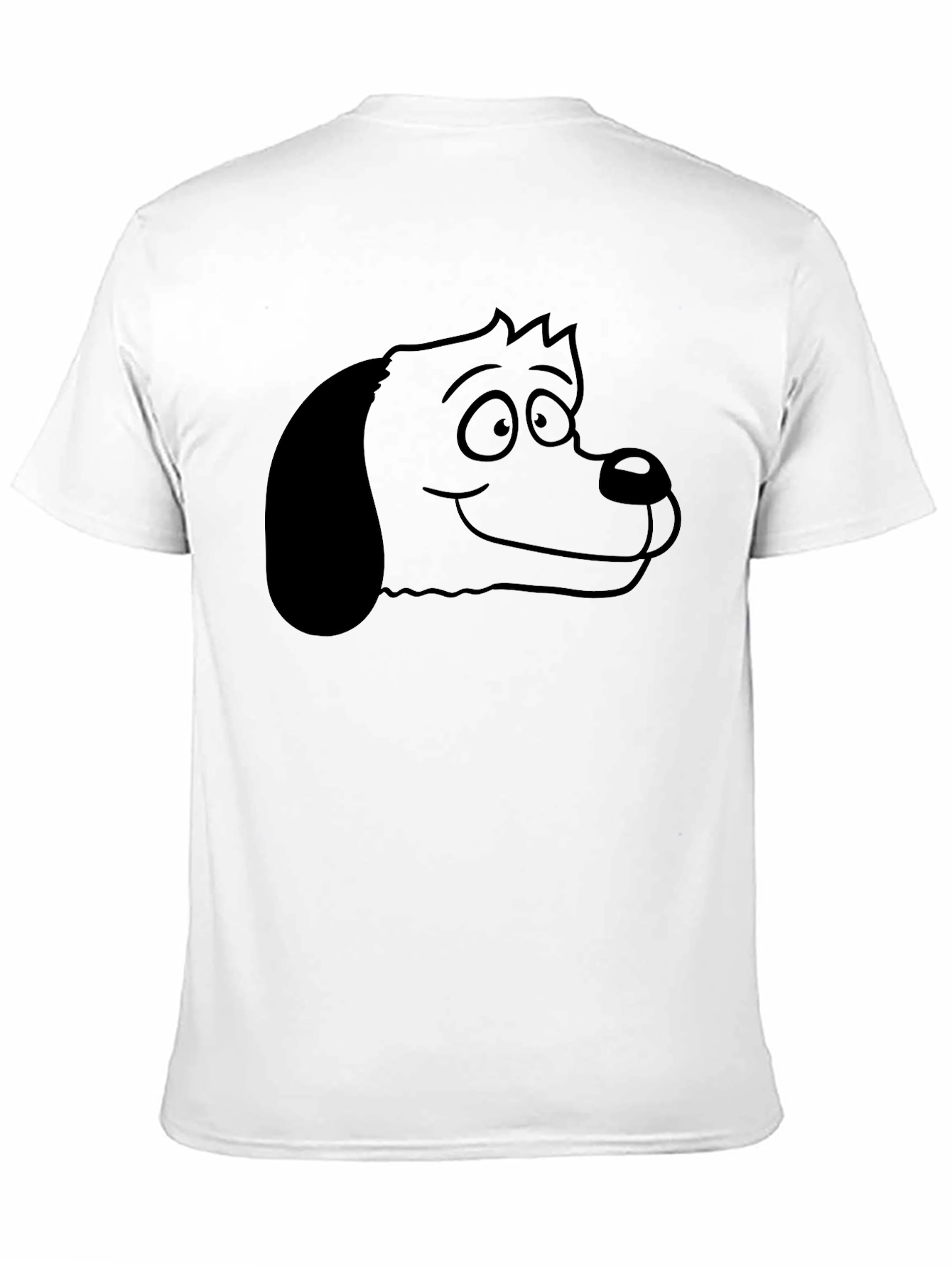 Cartoon Dog Graphic Tee - Unisex Black T-Shirt