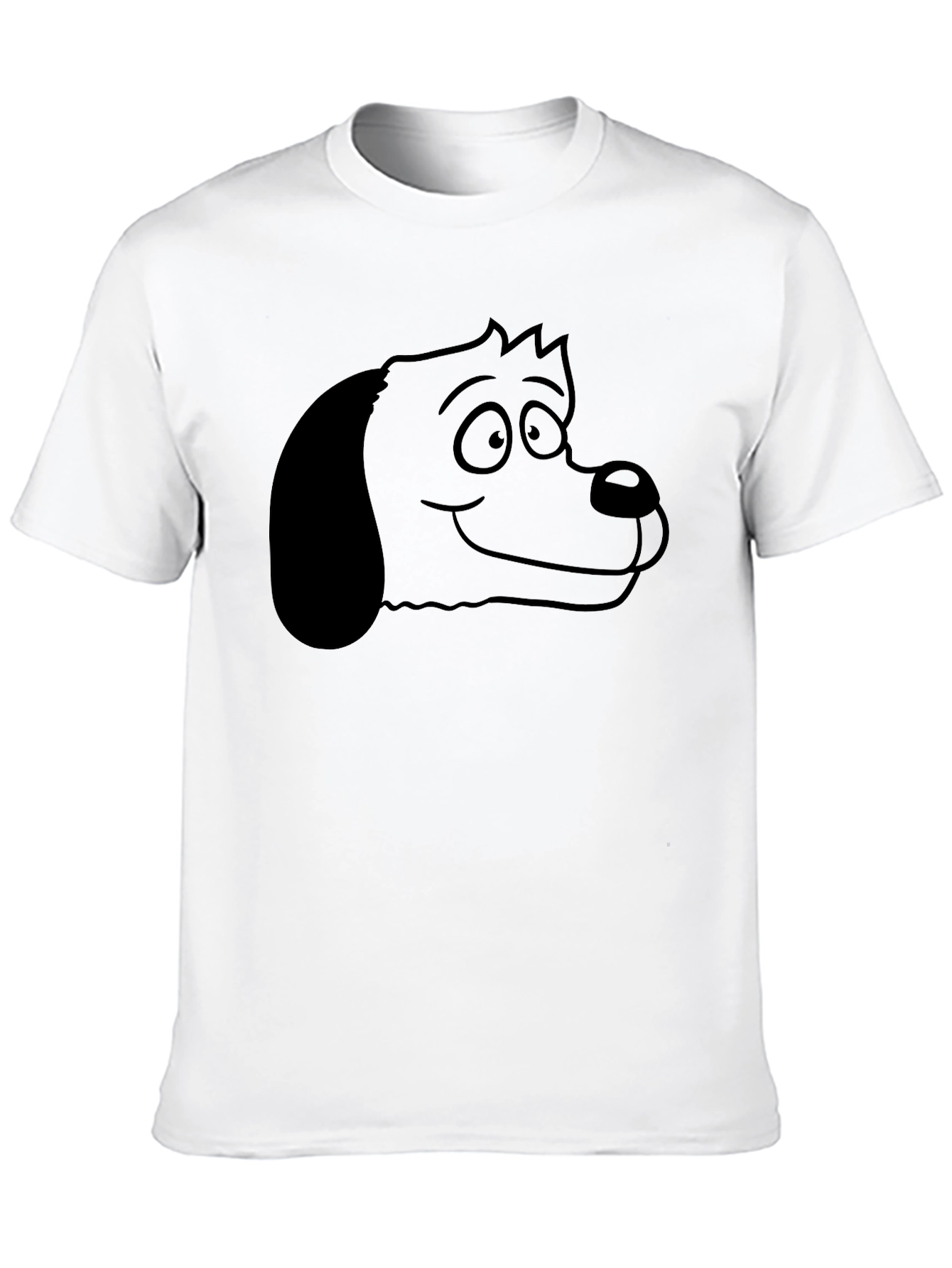 Cartoon Dog Graphic Tee - Unisex Black T-Shirt