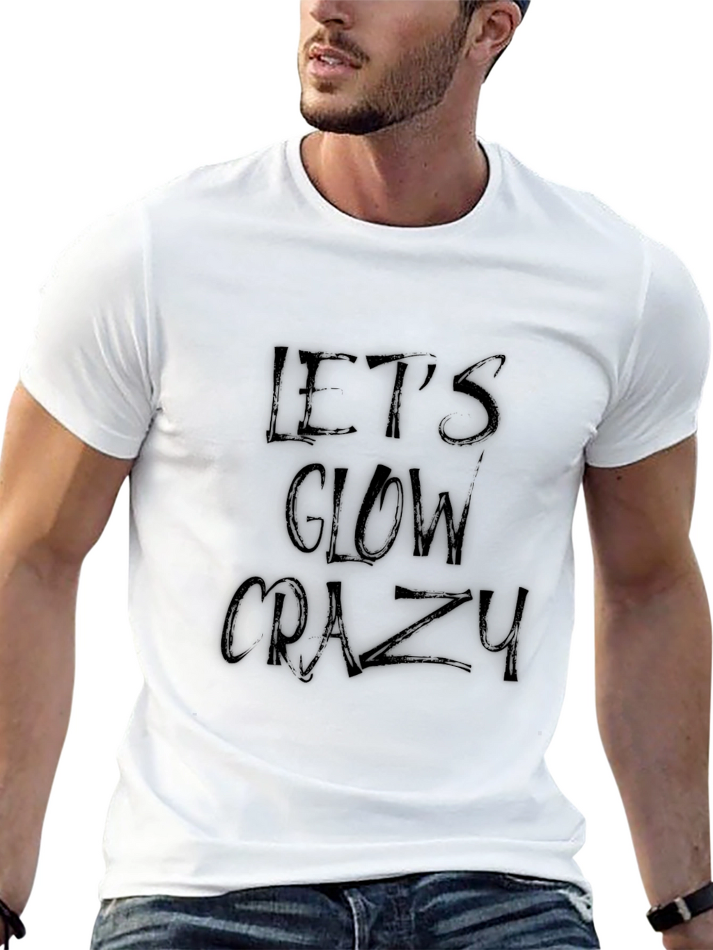 Lets Glow Crazy Black Graphic Tee