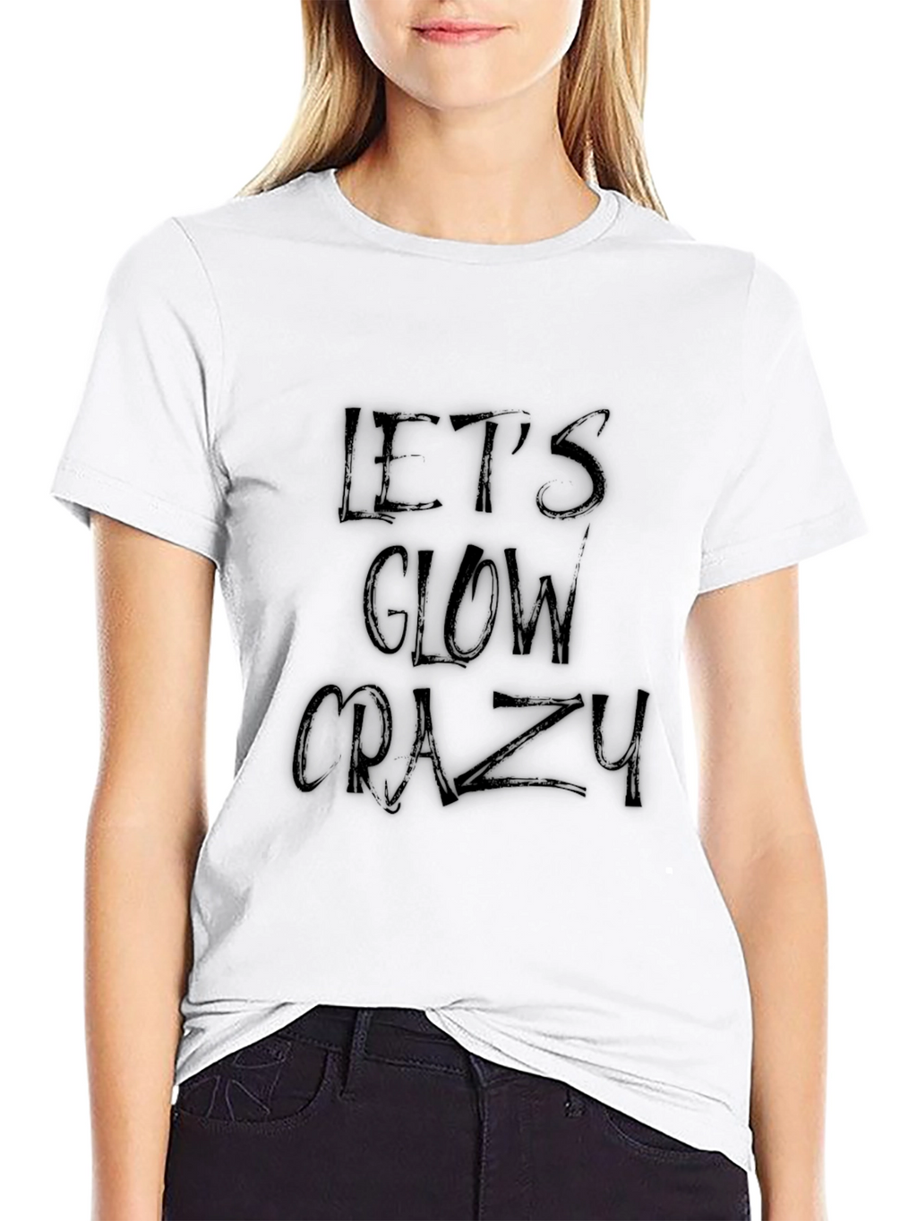 Lets Glow Crazy Black Graphic Tee