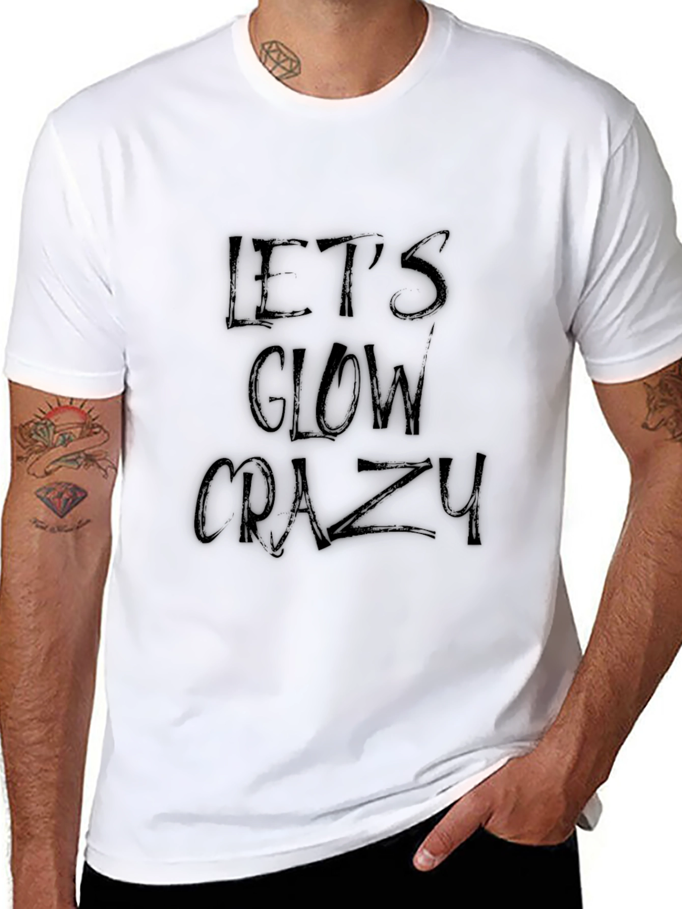Lets Glow Crazy Black Graphic Tee