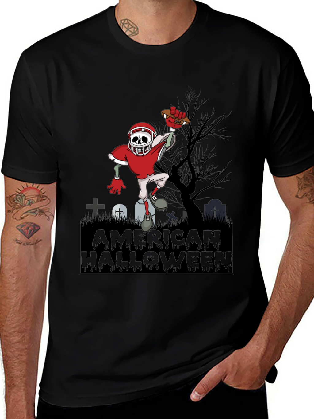 American Halloween Zombie Football T-Shirt