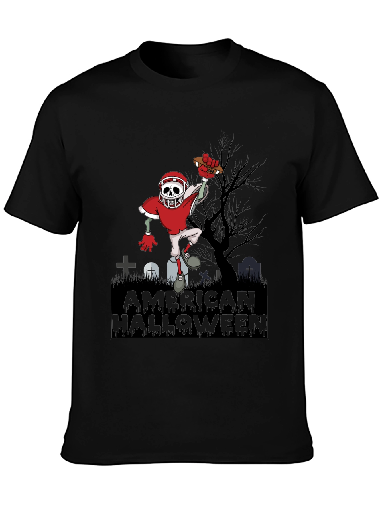 American Halloween Zombie Football T-Shirt