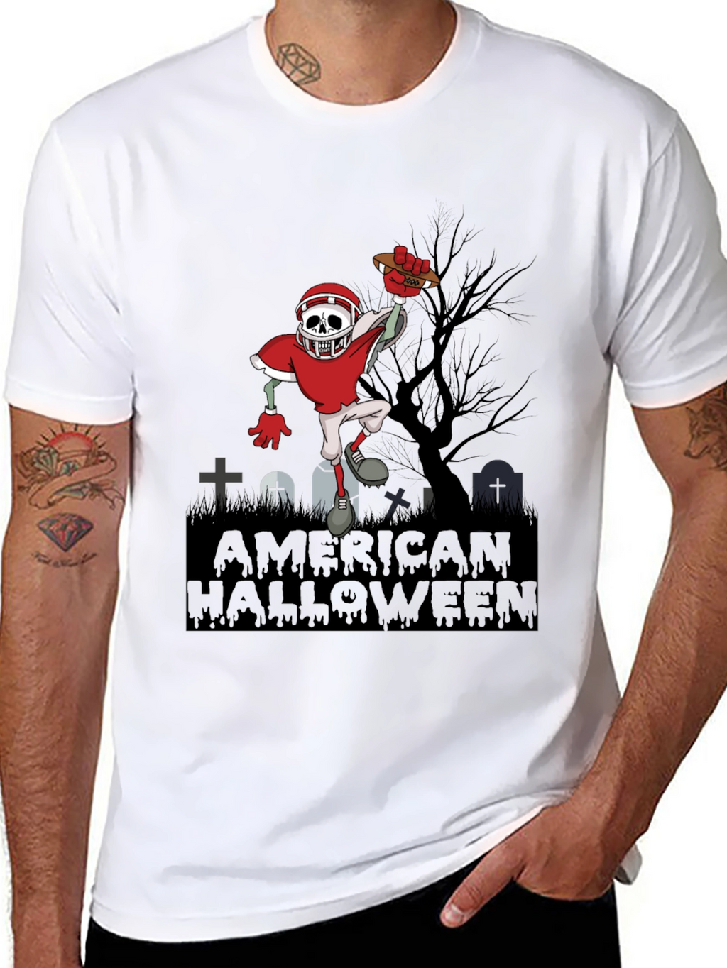 American Halloween Zombie Football T-Shirt