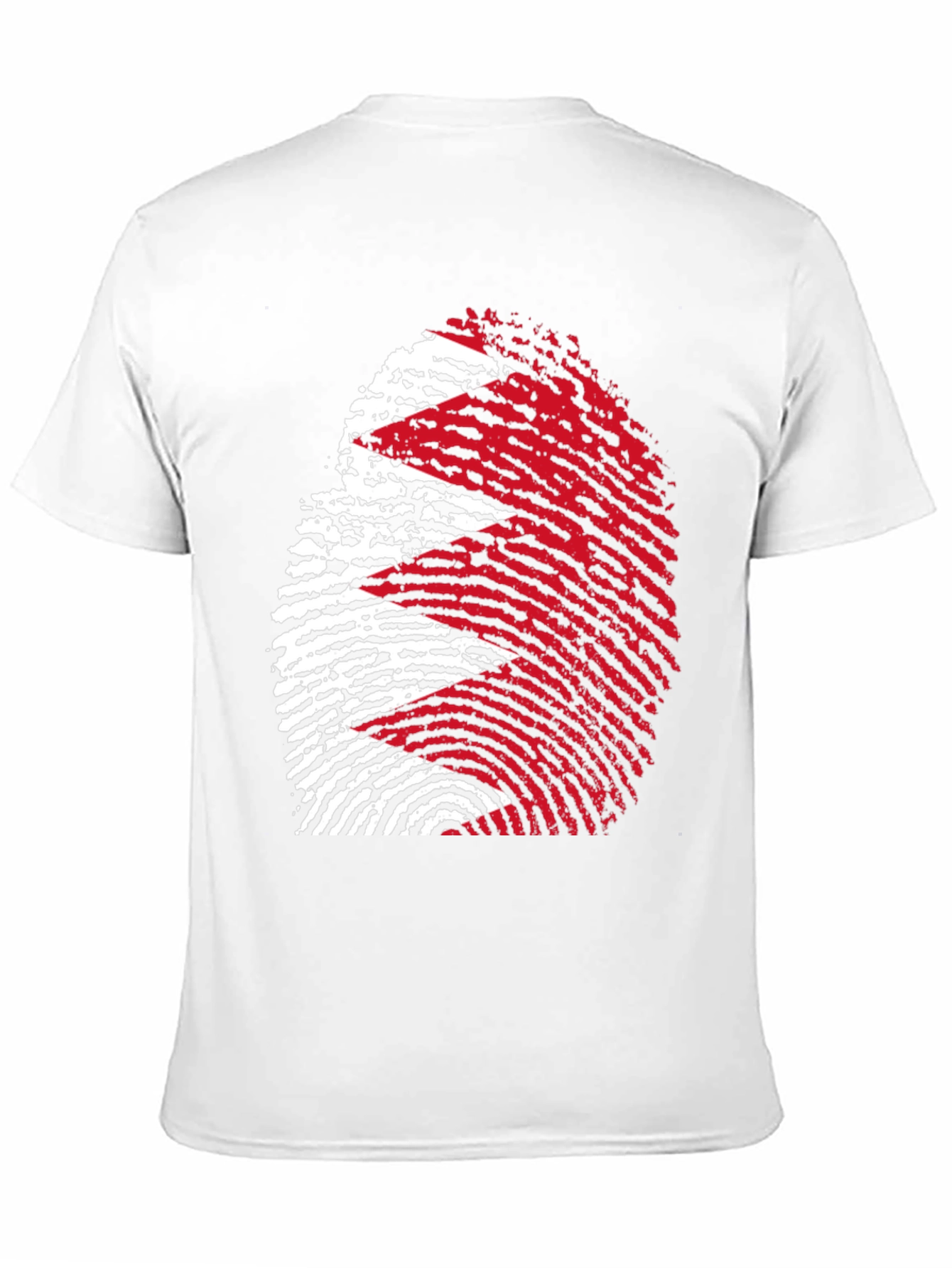 Bahrain Flag Fingerprint Graphic Tee - Black Cotton