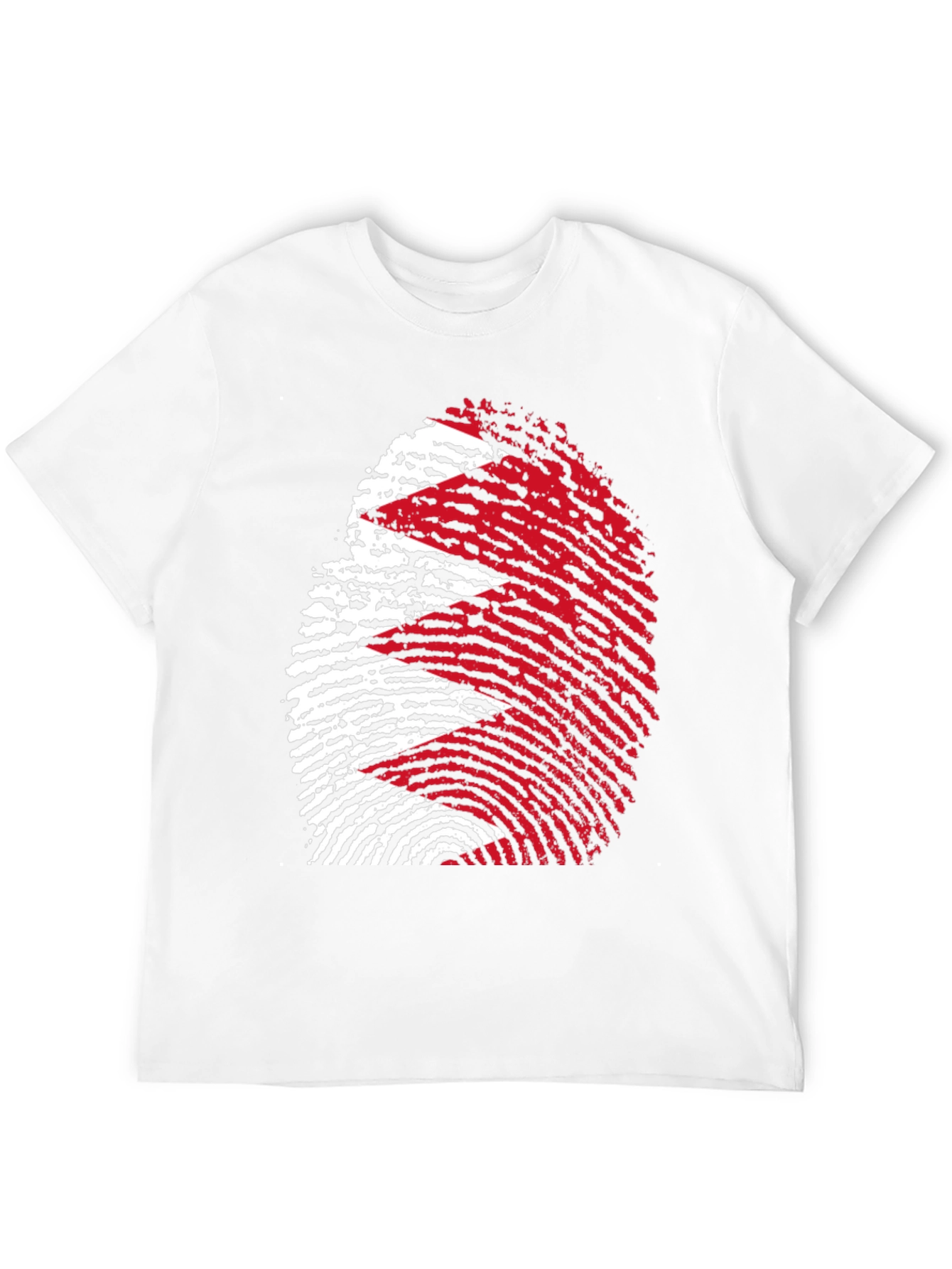 Bahrain Flag Fingerprint Graphic Tee - Black Cotton
