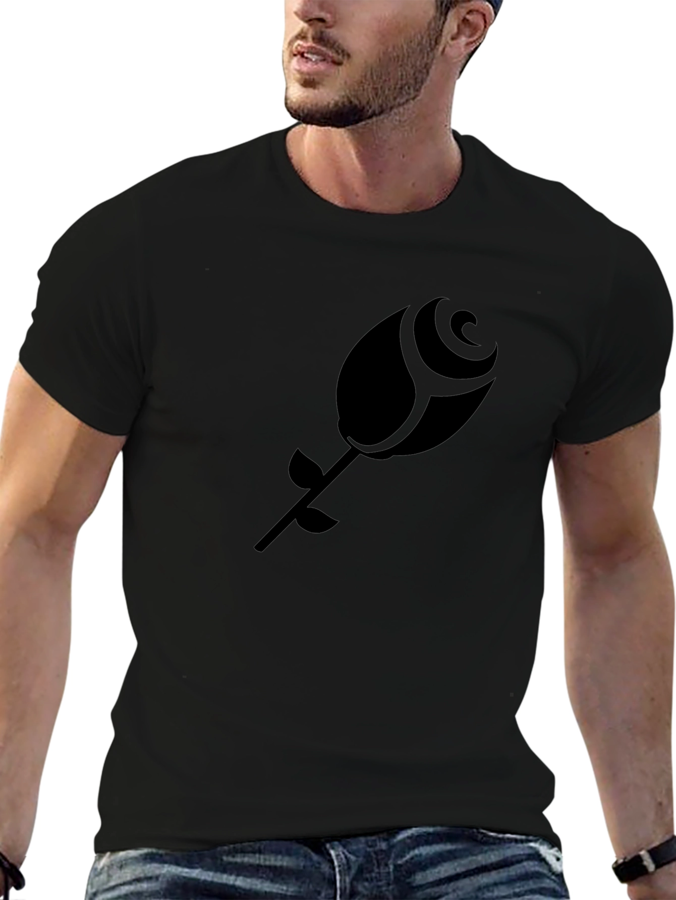 Black Rose Graphic Tee - Modern Casual Style