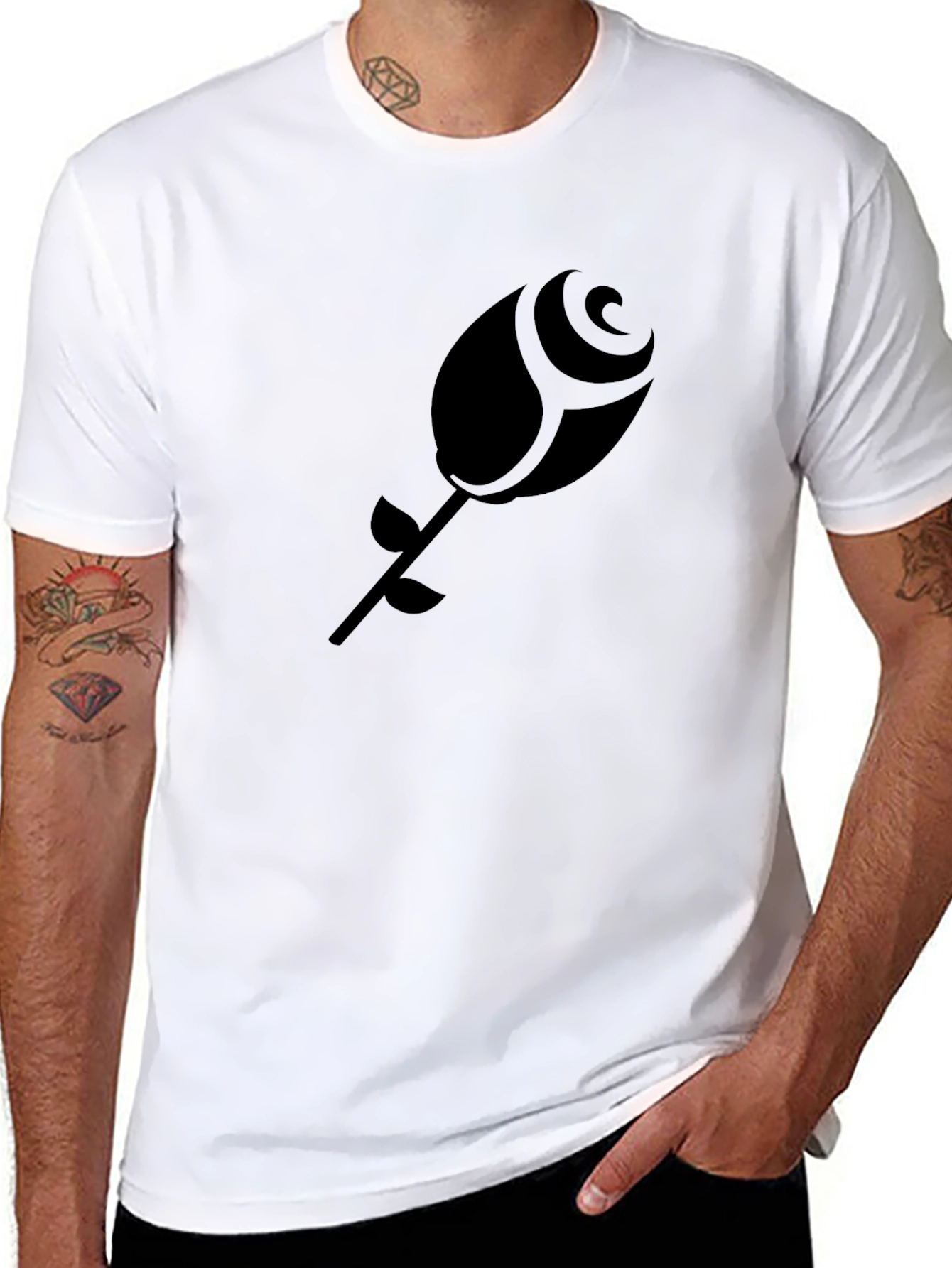 Black Rose Graphic Tee - Modern Casual Style