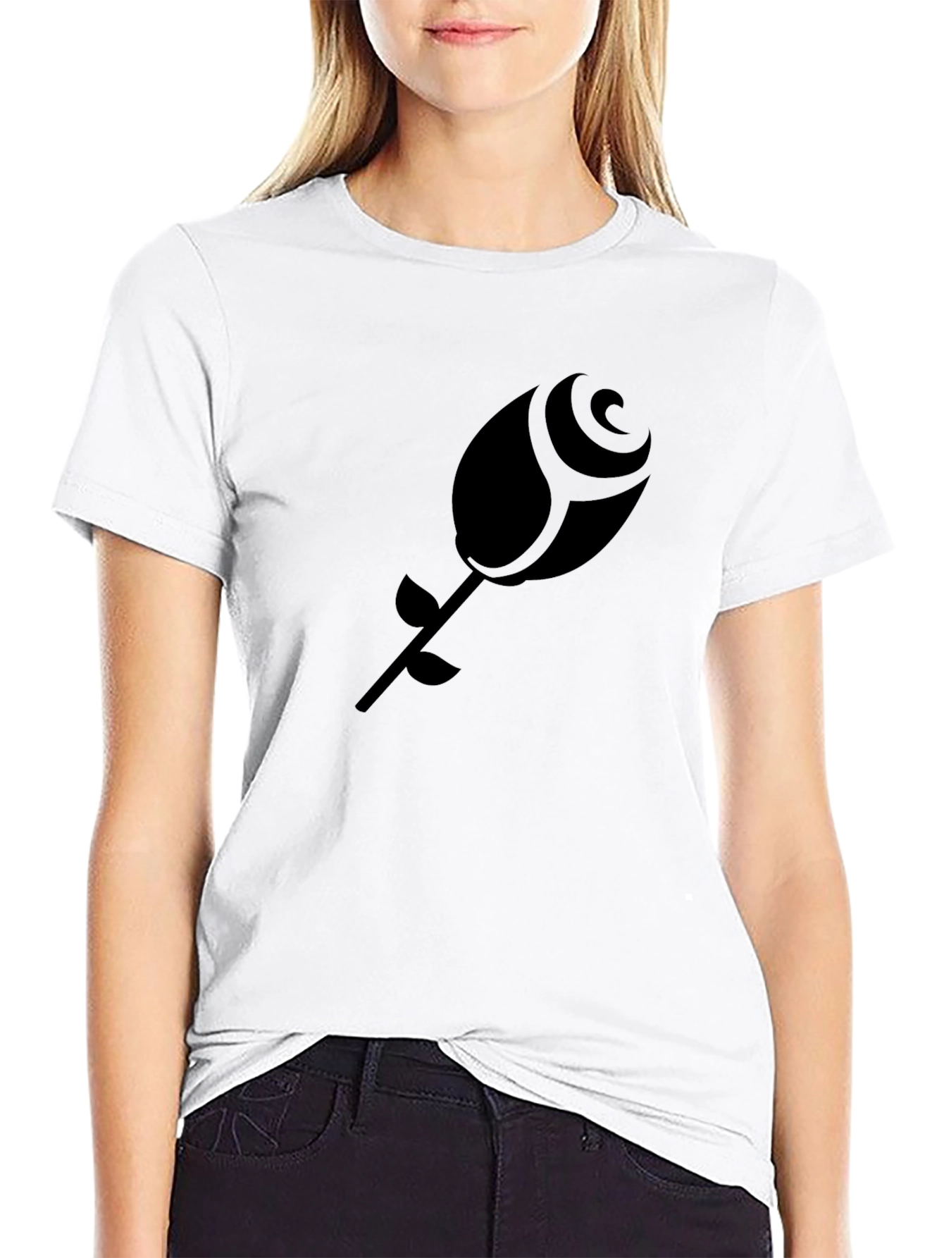 Black Rose Graphic Tee - Modern Casual Style