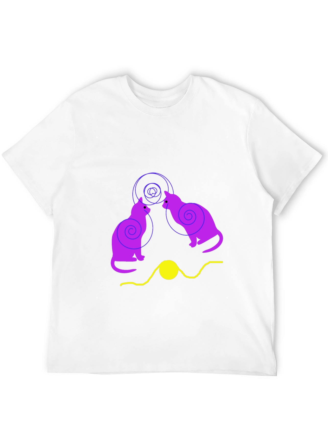 Cats and Yarn Graphic T-Shirt - Black