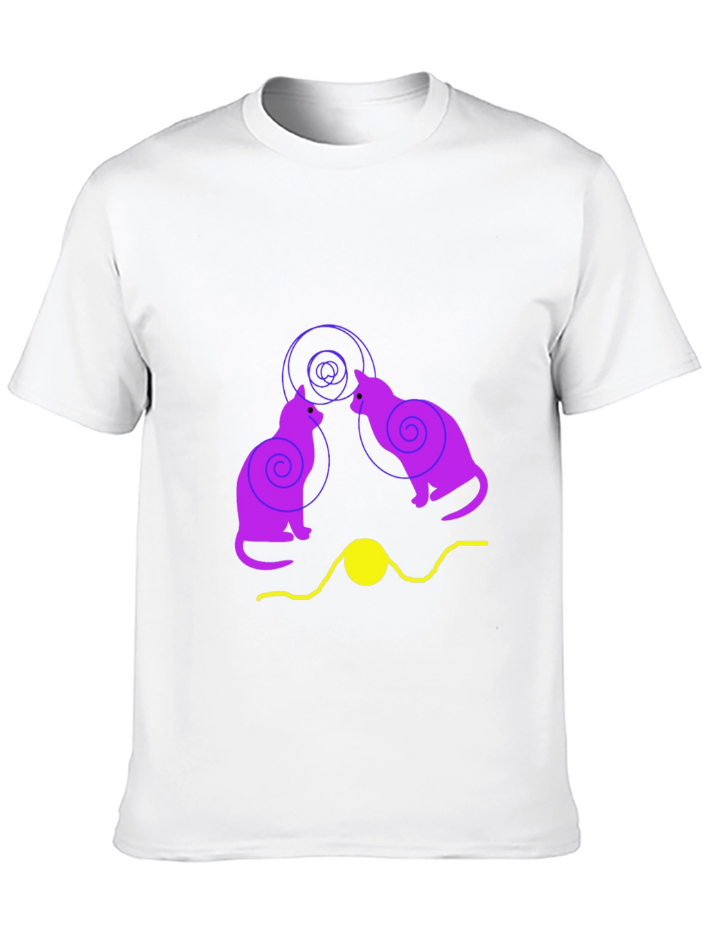 Cats and Yarn Graphic T-Shirt - Black