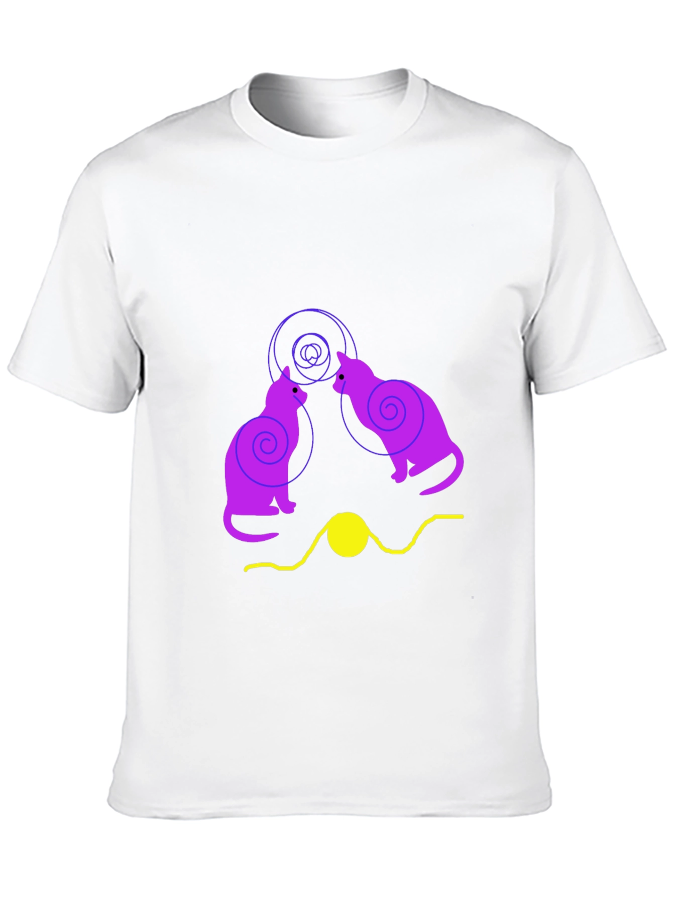 Cats and Yarn Graphic T-Shirt - Black