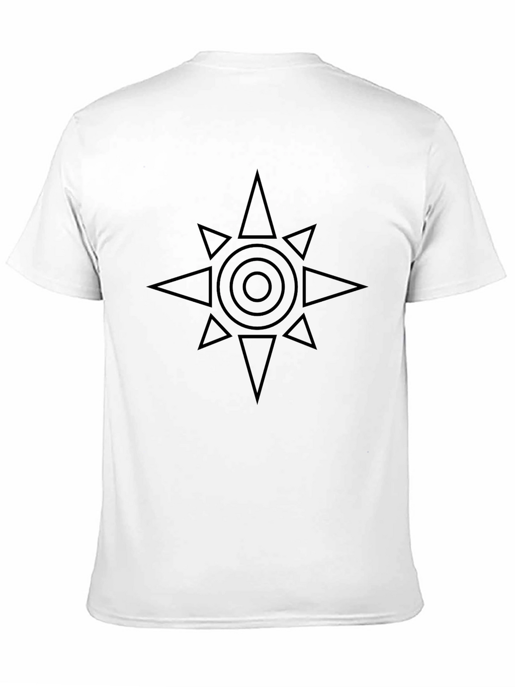 Black T-Shirt with Geometric Star Design