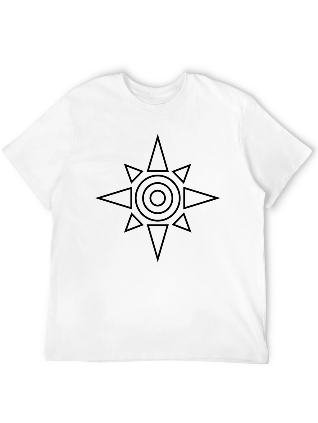 Black T-Shirt with Geometric Star Design