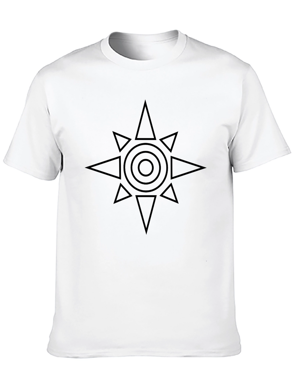 Black T-Shirt with Geometric Star Design