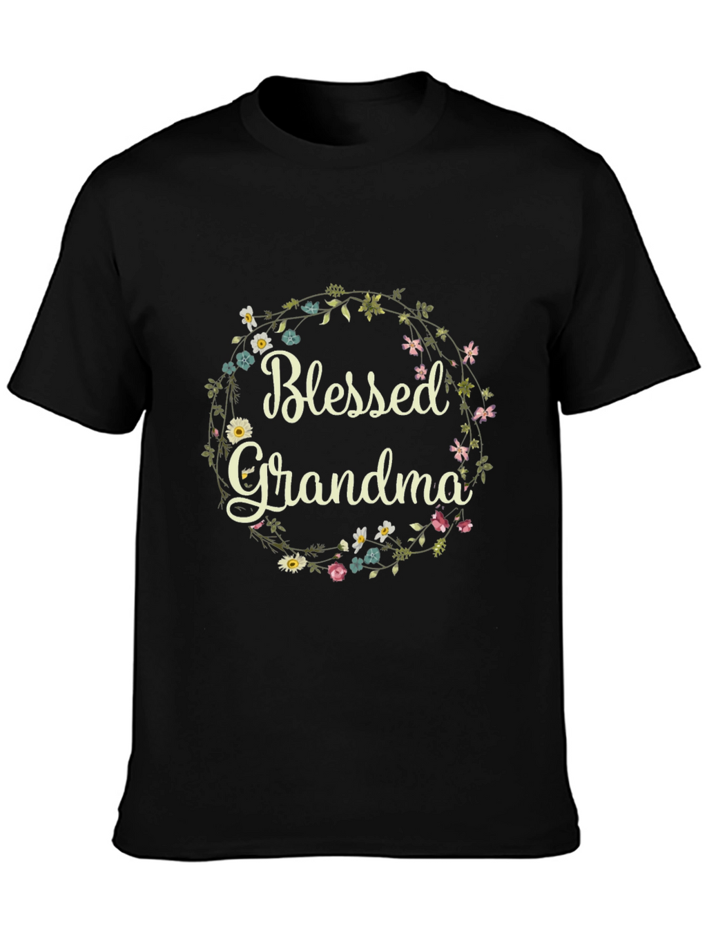 Blessed Grandma Floral Wreath T-Shirt
