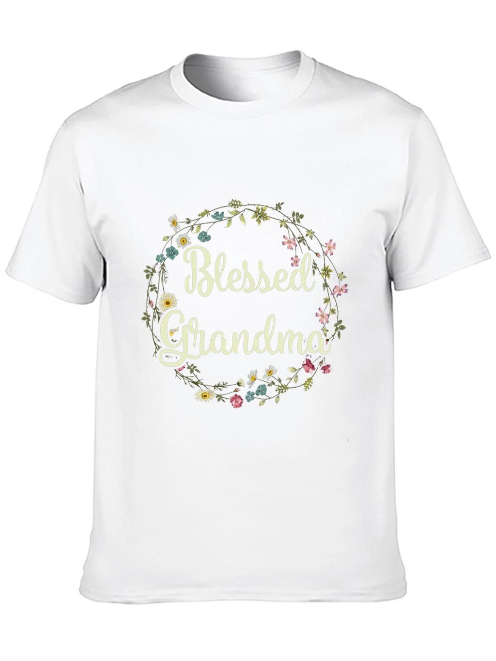 Blessed Grandma Floral Wreath T-Shirt