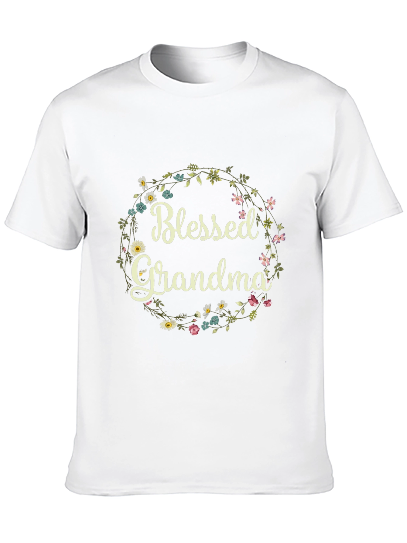 Blessed Grandma Floral Wreath T-Shirt