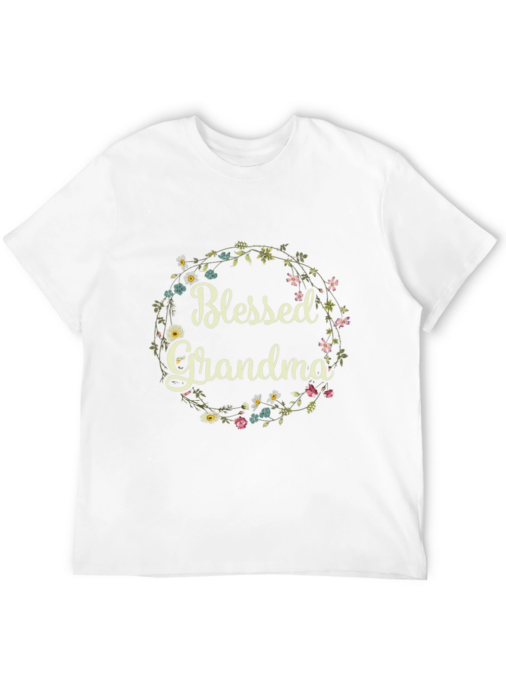 Blessed Grandma Floral Wreath T-Shirt