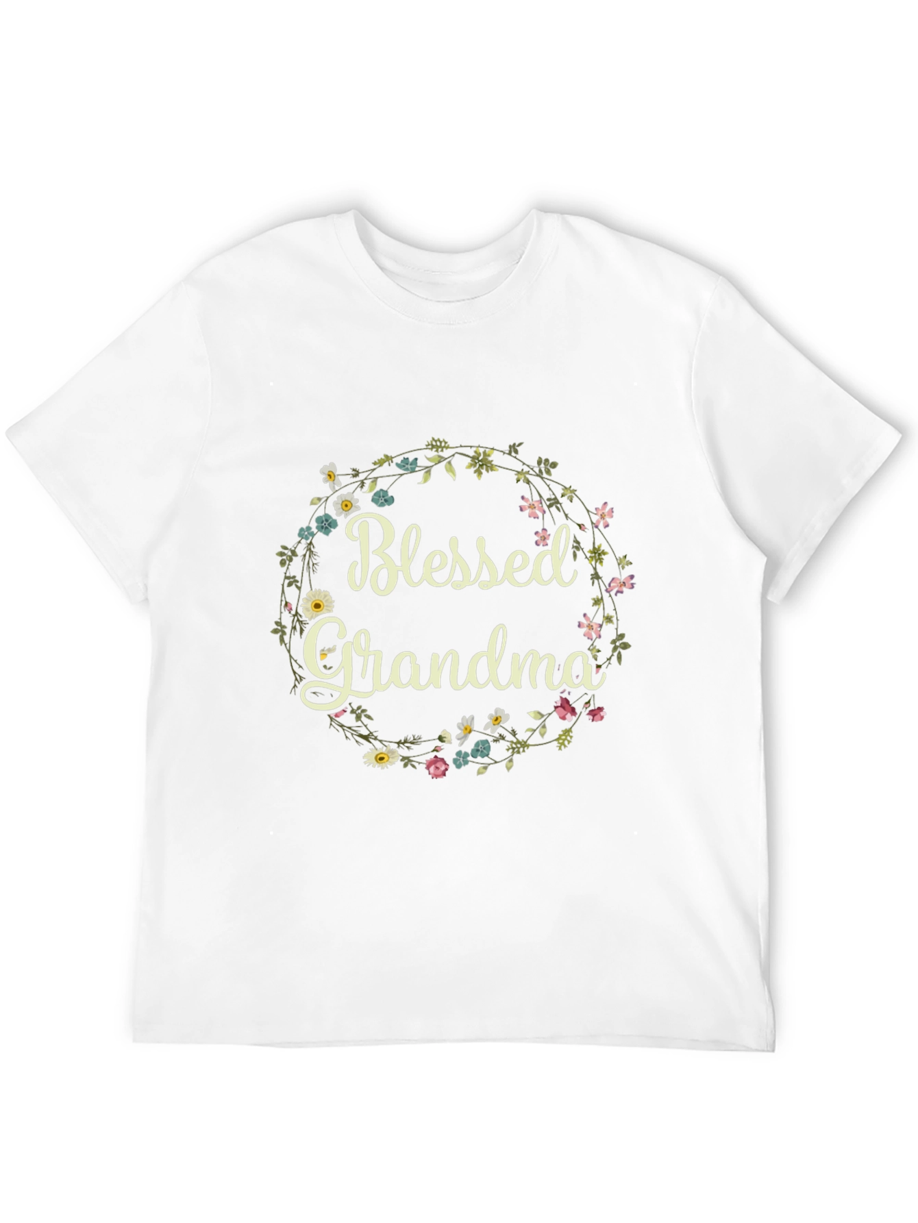 Blessed Grandma Floral Wreath T-Shirt
