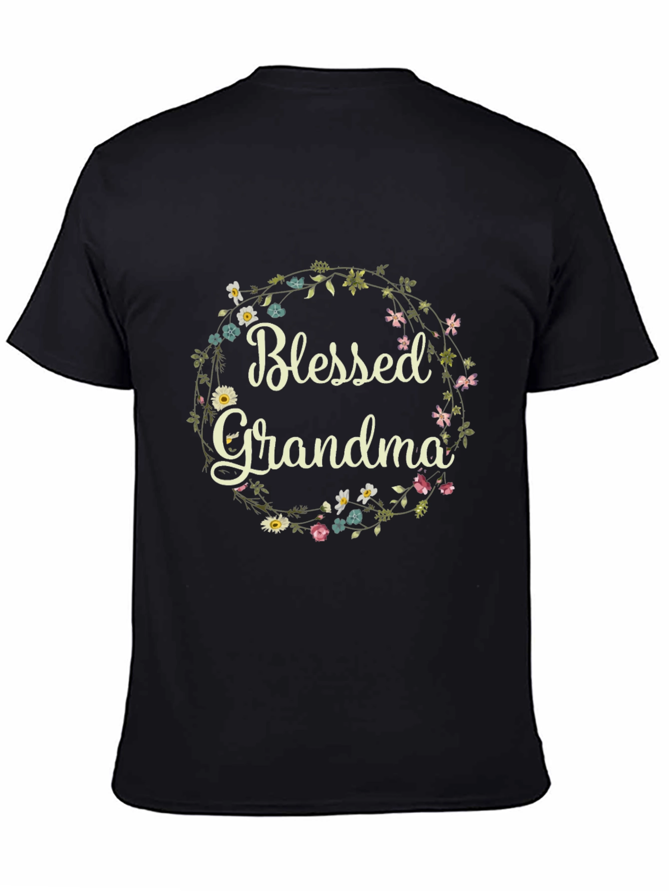 Blessed Grandma Floral Wreath T-Shirt