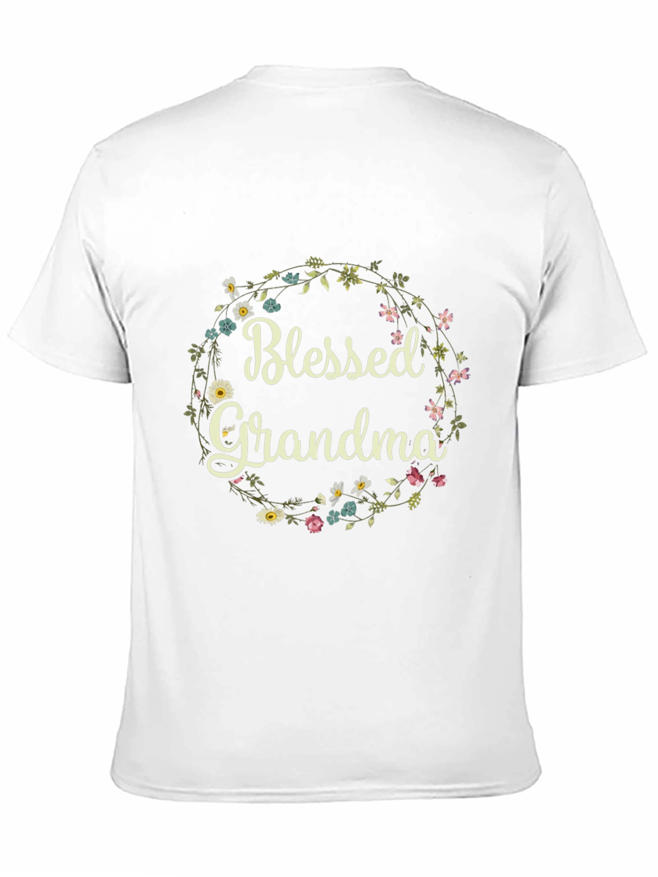 Blessed Grandma Floral Wreath T-Shirt